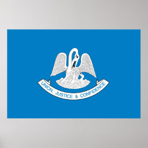 delstaten Louisiana flagga Poster