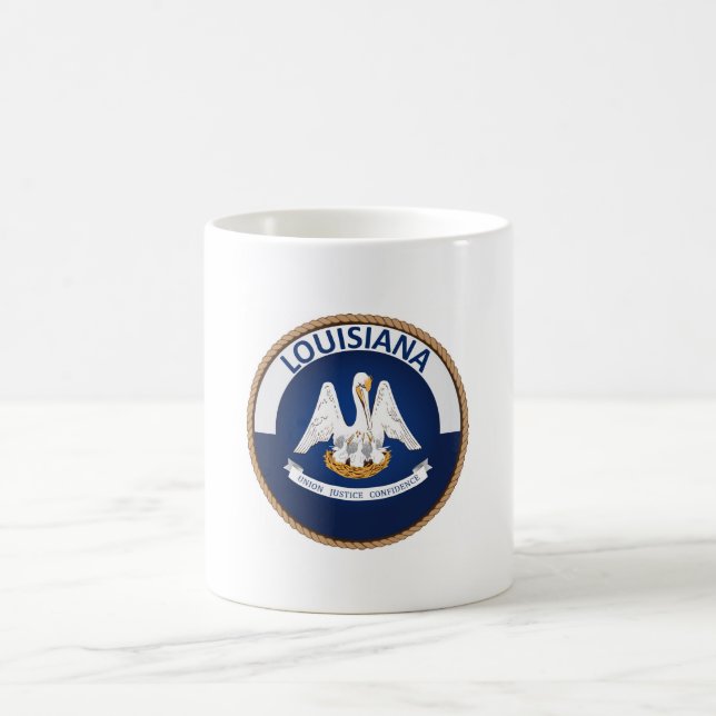delstaten Louisiana Flagga Seal Kaffemugg (Center)