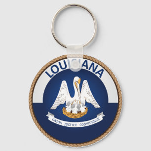 delstaten Louisiana Flagga Seal Nyckelring