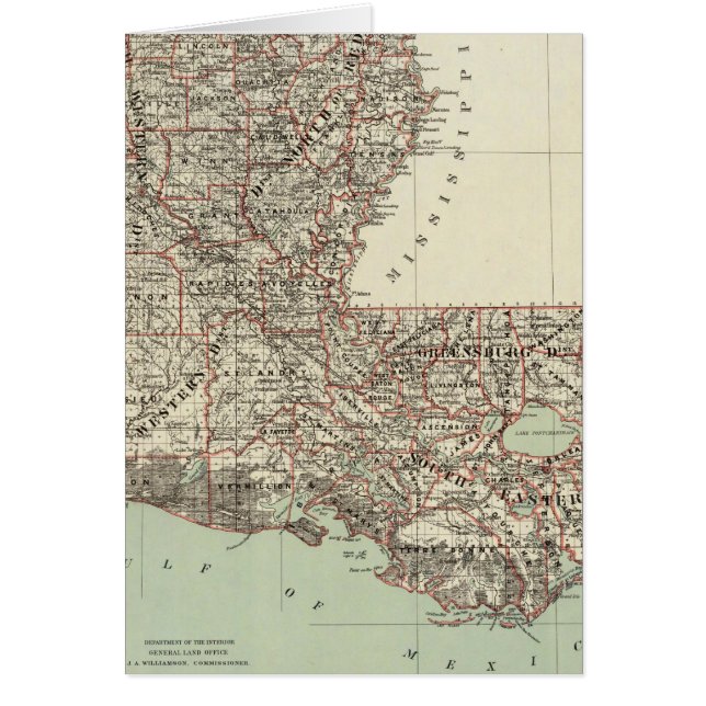 Delstaten Louisiana Hälsningskort (Framsidan)