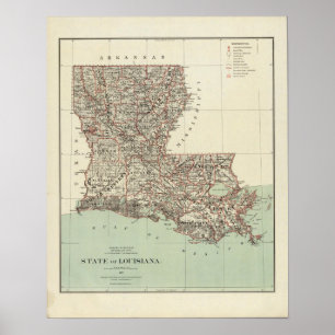 delstaten Louisiana Poster