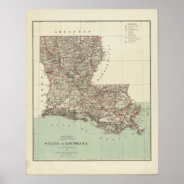 delstaten Louisiana Poster (Framsidan)