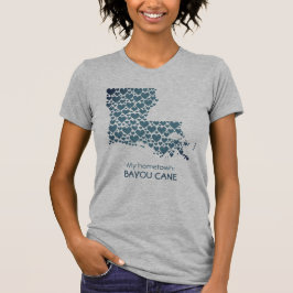 delstaten Louisiana Silhouette Hearts & Hometown T Shirt