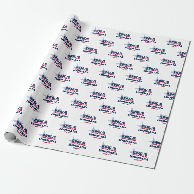 delstaten Louisiana Stars och stripes Presentpapper (Utrullad)