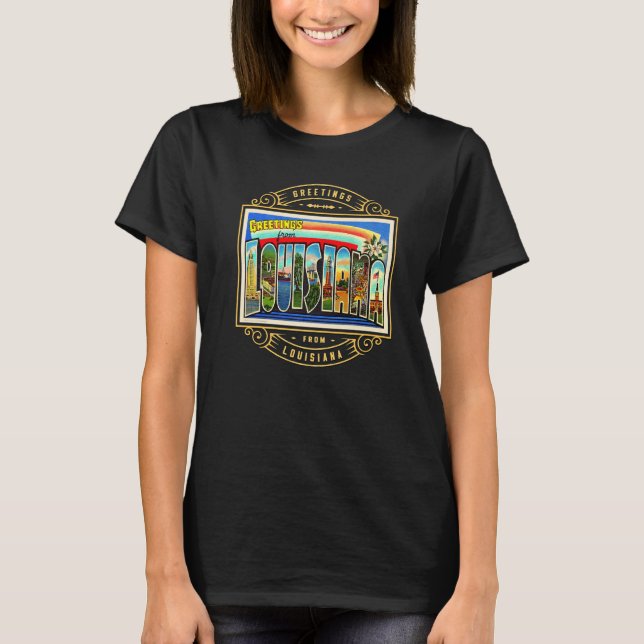 delstaten Louisiana T Shirt (Framsida)