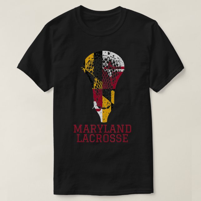 delstaten Maryland Flagga Lacrosse Team Player Lax T Shirt (Design framsida)