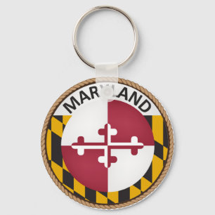 delstaten Maryland Flagga Seal Nyckelring