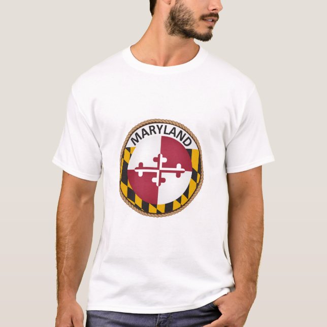 delstaten Maryland Flagga Seal T-Shirt (Framsida)