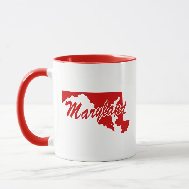 delstaten Maryland Shape Red Mugg (Vänster)