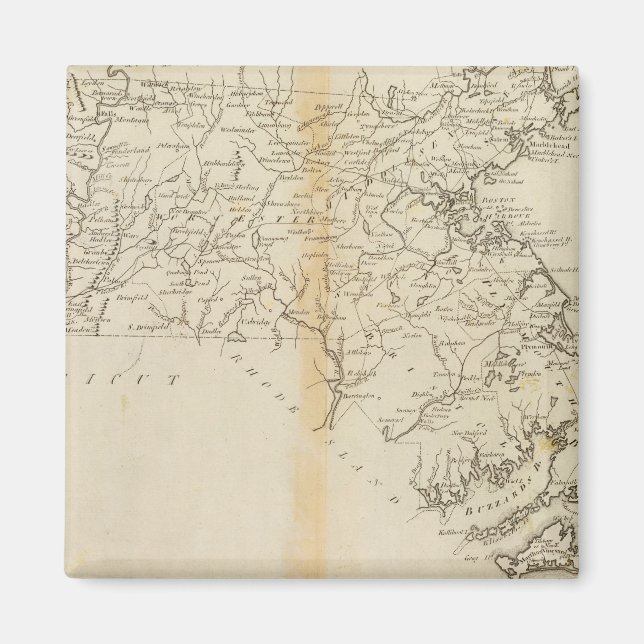 Delstaten Massachusetts 2 Magnet (Framsidan)