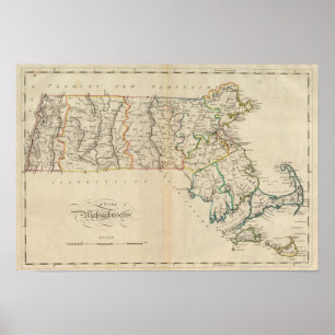 Delstaten Massachusetts 3 Poster