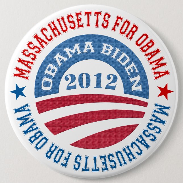 Delstaten Massachusetts för Obama-Obama Biden 2012 Knapp (Framsida)