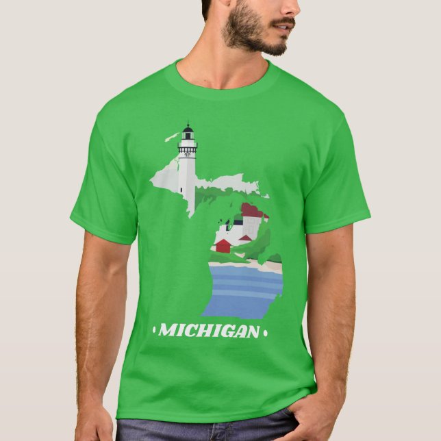Delstaten Michigan 1 T Shirt (Framsida)