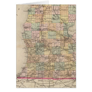 Delstaten Michigan Atlas Karta Hälsningskort