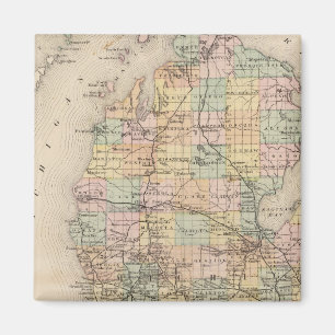 Delstaten Michigan Atlas Karta Magnet