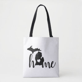 delstaten Michigan Black Silhouette "Home" Tygkasse
