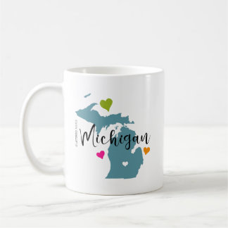 Delstaten Michigan med Hearts Kaffemugg