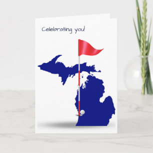 delstaten Michigan och golf boll Kort