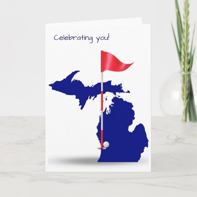 delstaten Michigan och golfboll Kort (Framsida)
