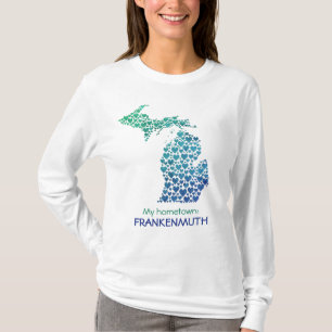 Delstaten Michigan Silhouette Hearts & Hometown T- T Shirt