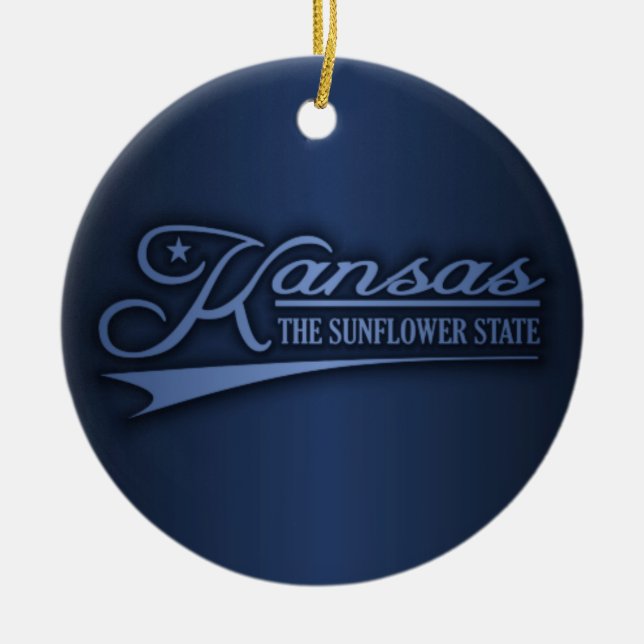 delstaten Mine i Kansas Julgransprydnad Keramik (Framsidan)
