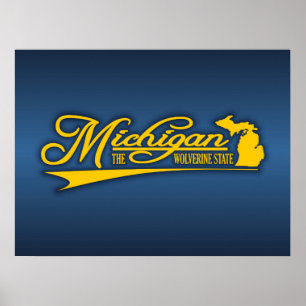 delstaten Mine Michigan Poster