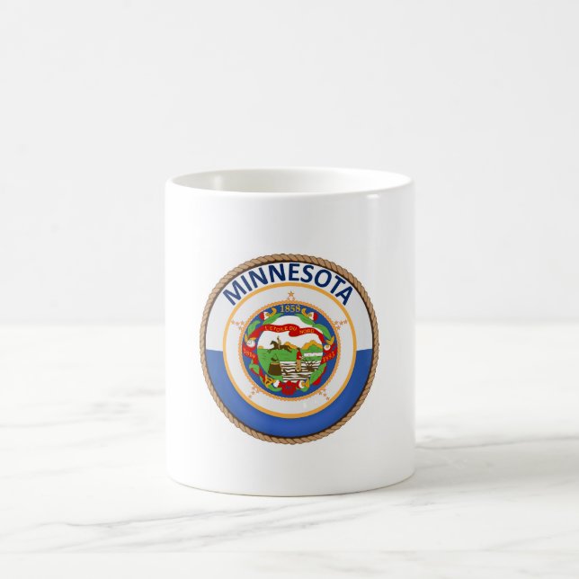 Delstaten Minnesota Flagga Seal Kaffemugg (Center)