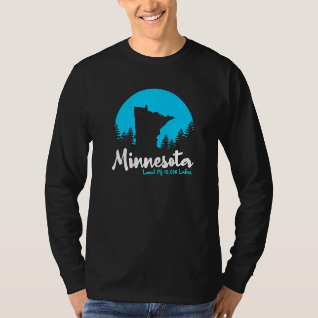 Delstaten Minnesota på 10000 Sjöar T Shirt (Framsida)