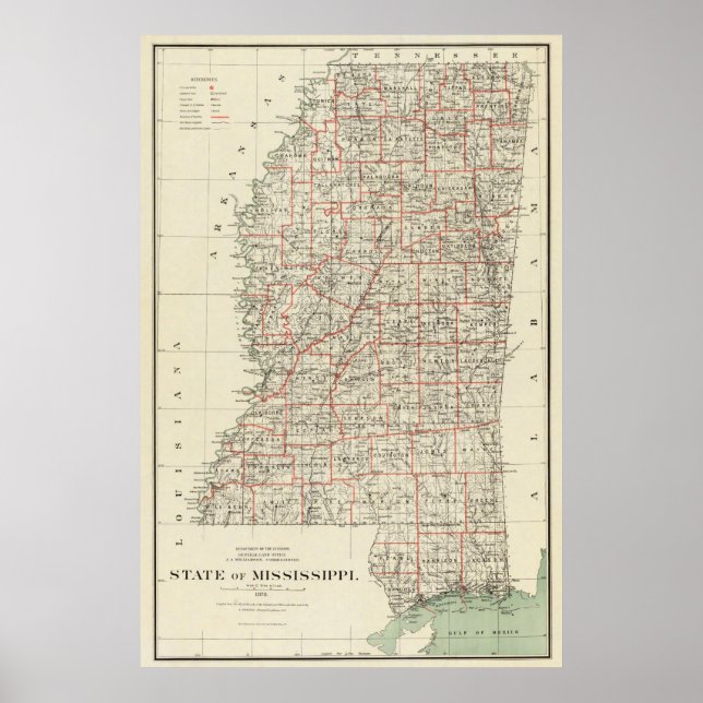 Delstaten Mississippi Poster (Framsidan)