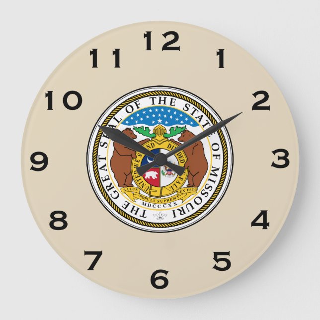 Delstaten Missouri Wall Clock Stor Klocka (Framsida)