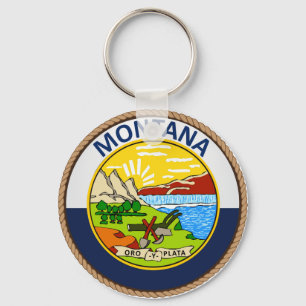 delstaten Montana Flagga Seal Nyckelring