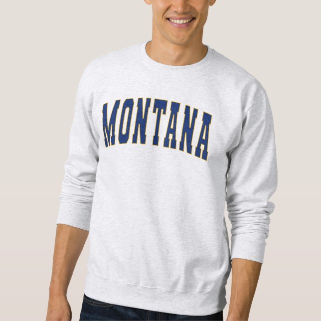 delstaten Montana Vintage College Stil Lång Ärmad Tröja (Framsida)