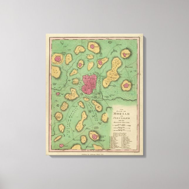 delstaten Moriah eller Jerusalem Canvastryck (Framsida)