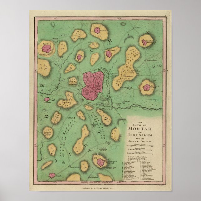 delstaten Moriah eller Jerusalem Poster (Framsidan)