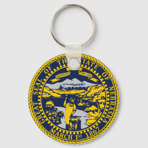 Delstaten Nebraska Flagga Seal Nyckelring