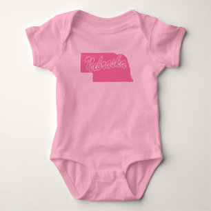 Delstaten Nebraska Shape Baby Bodykosti T Shirt