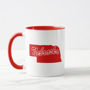 delstaten Nebraska Shape Red Mugg