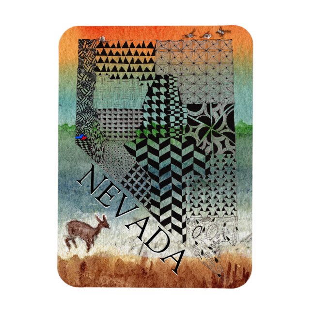 Delstaten Nevada Desert Photo Magnet (Vertikal)