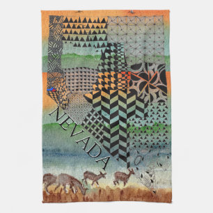 Delstaten Nevada Karta Desert Painting Kitchen Tow Kökshandduk