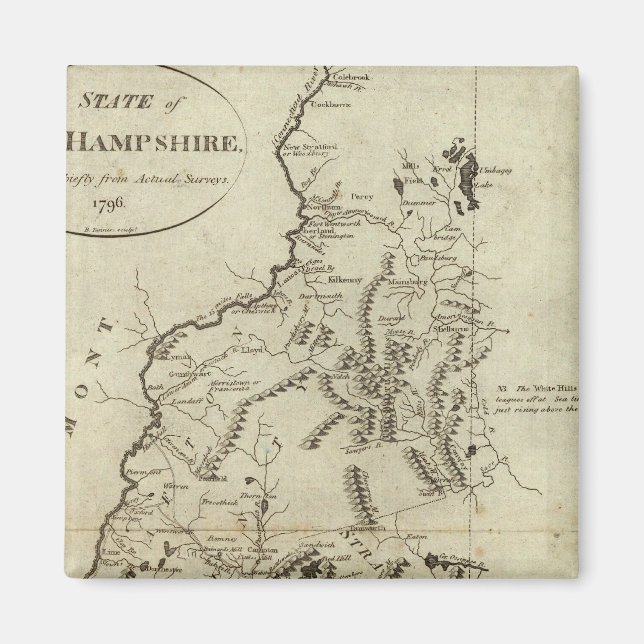 Delstaten New Hampshire 4 Magnet (Framsidan)