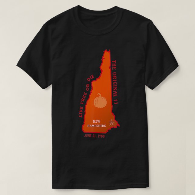 Delstaten New Hampshire karta med statssymbol och  T Shirt (Design framsida)