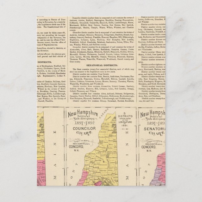 Delstaten New Hampshire Vykort (Framsida)