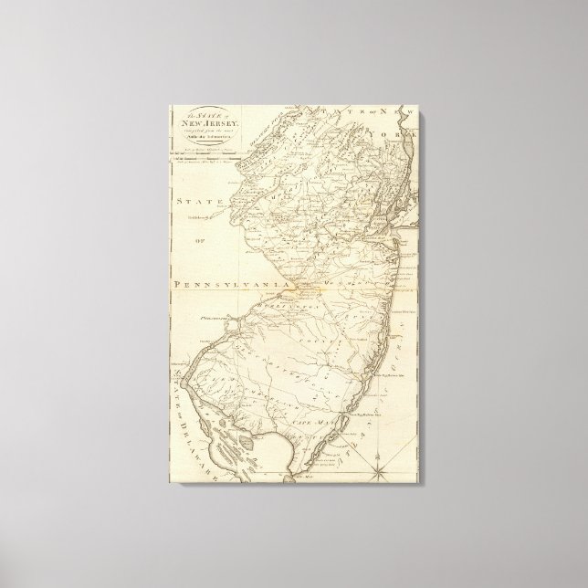 Delstaten New jersey 2 Canvastryck (Framsida)