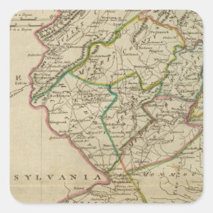 Delstaten New jersey 3 Fyrkantigt Klistermärke