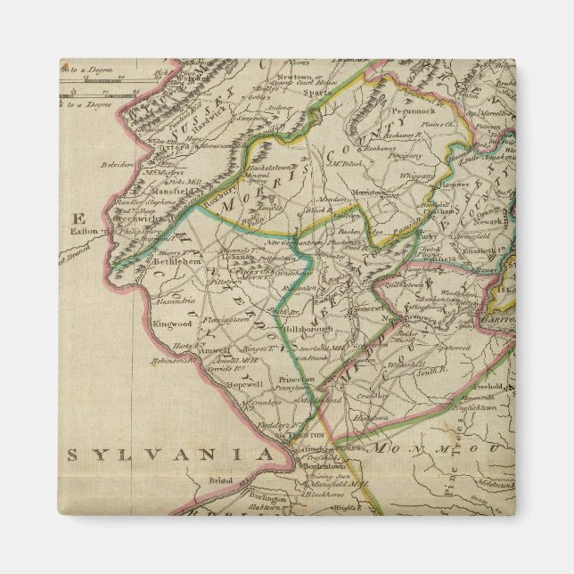 Delstaten New jersey 3 Magnet (Framsidan)