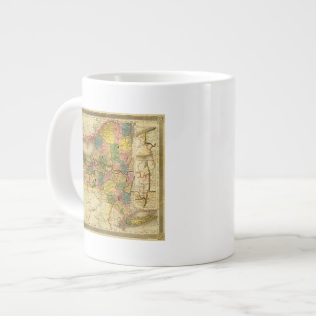 Delstaten New York av DH Burr Jumbo Mugg (Framsida vänster)