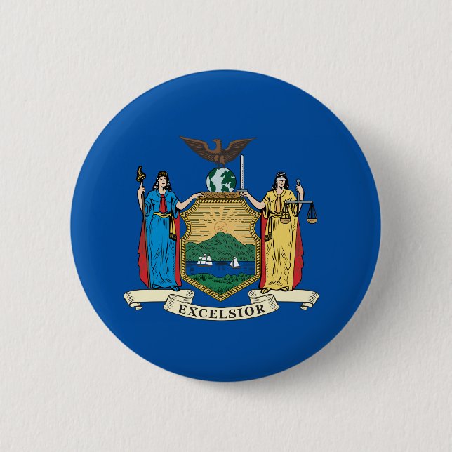 Delstaten New York flagga Knapp (Framsida)