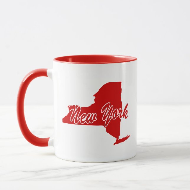 delstaten New York Shape Red Mugg (Vänster)