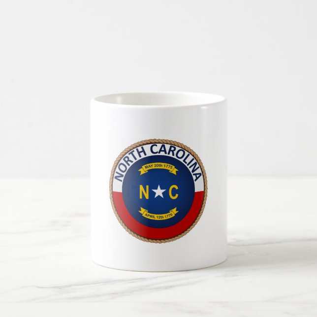 delstaten North Carolina Flagga Seal Kaffemugg (Center)