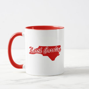 delstaten North Carolina Shape Red Mugg